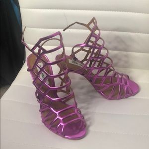 Metallic pink heels